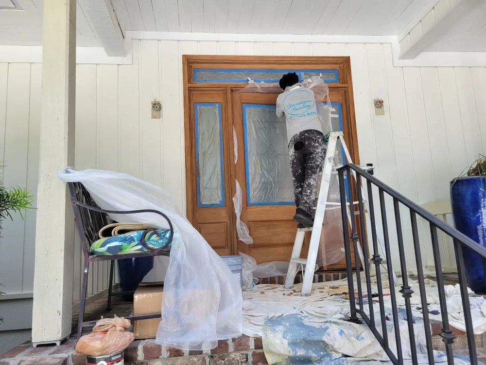 Front doors re-stain  for Bocanegra Painting  in Savannah, GA