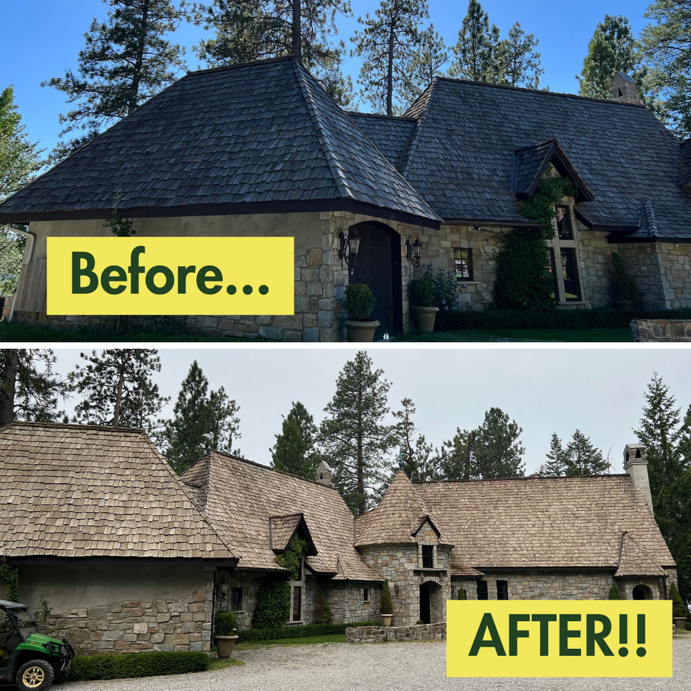 Revitalize your home's exterior with our Cedar Shake Restoration service. We expertly clean, restore, and protect your cedar shakes to enhance their natural beauty and prolong their lifespan. for Swift Serve in Coeur d'Alene, ID