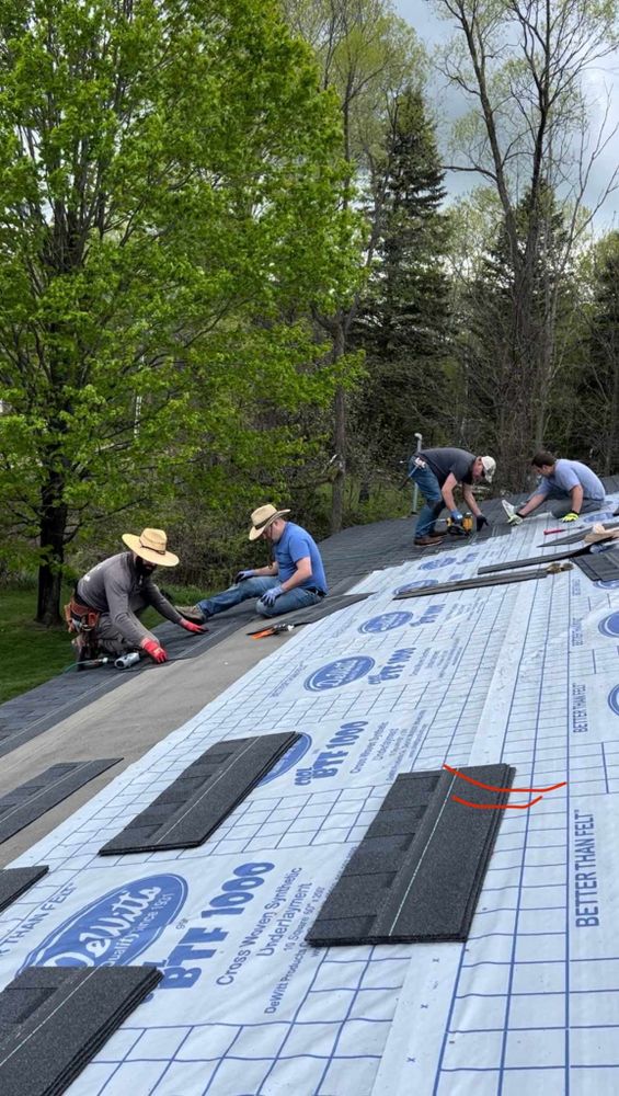 Our expert roofing installation service ensures durability and aesthetics for your home, perfectly complementing our deck & patio installation offerings to create an ideal outdoor living space tailored to your needs. for Kearns Construction in Cadillac, MI