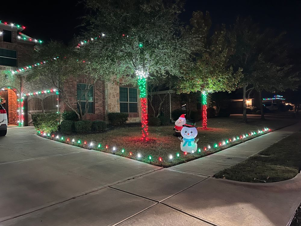 Holiday Lights for Landscape Legends in Roanoke, TX