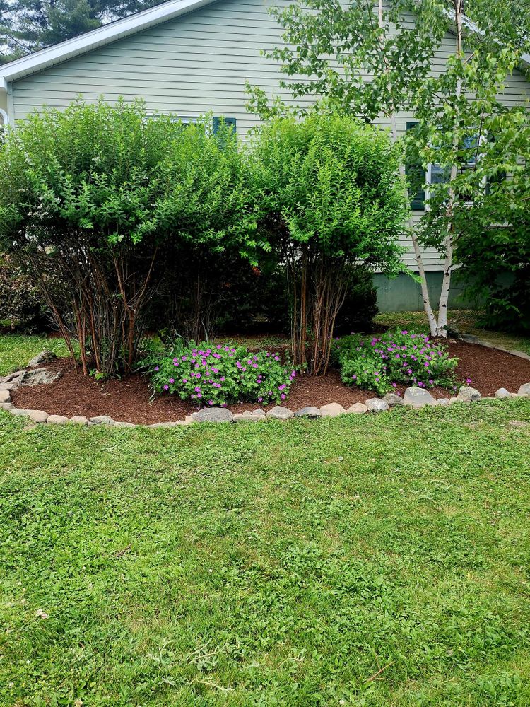 Enhance your garden's health and appearance with our professional mulch installation service, providing a protective layer that retains moisture, suppresses weeds, and enriches soil nutrients for vibrant plant growth. for CM & Sons Landscaping LLC in Benton, ME