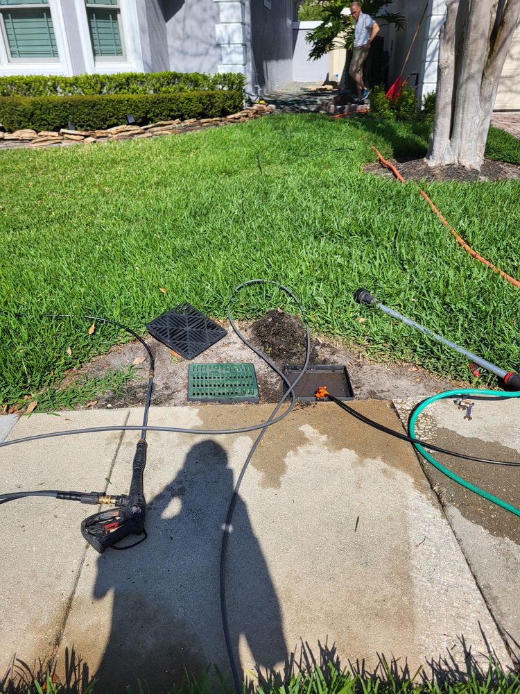 HYDRO JETTING for Sam's French Drains and Landscape in Orlando, Florida