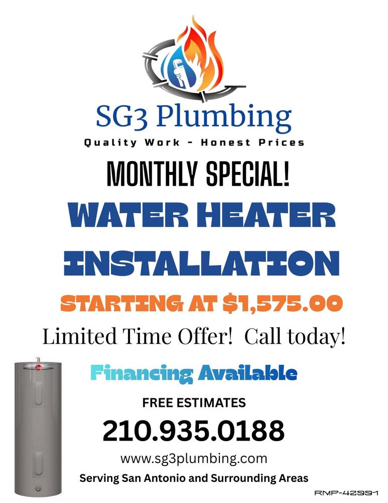 All Photos for SG3 Plumbing, LLC in San Antonio, TX
