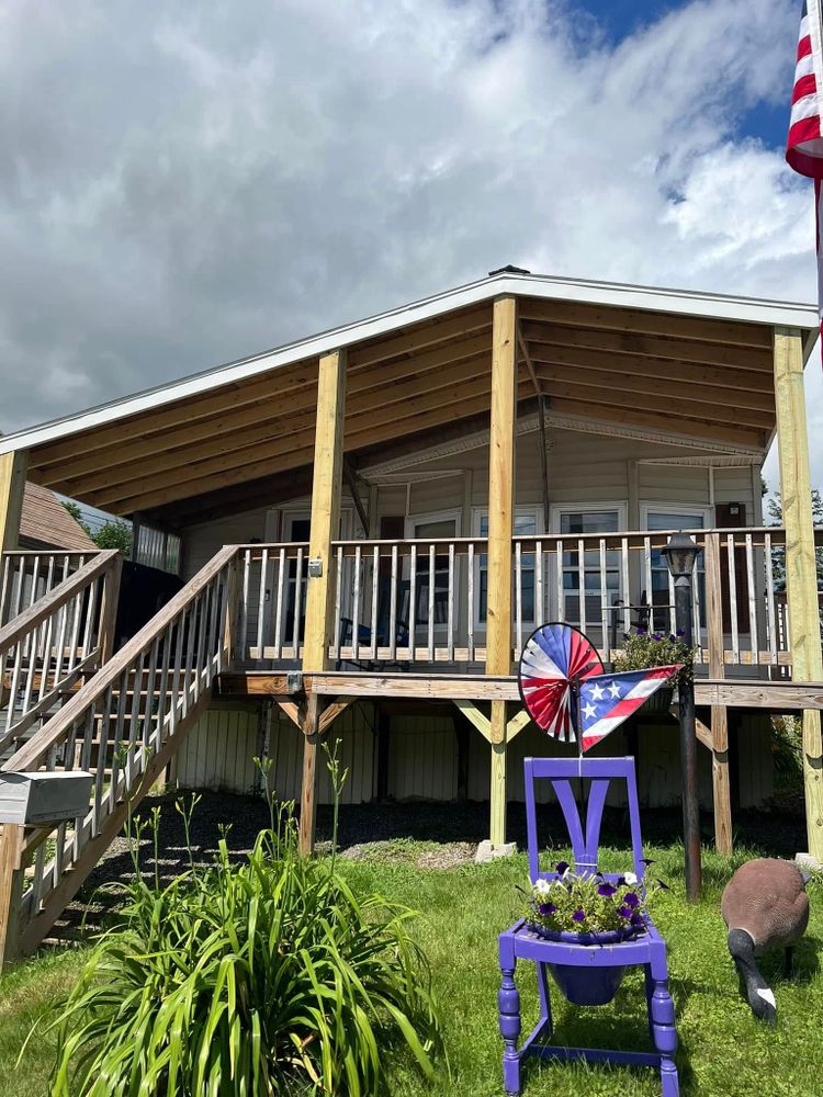 Transform your outdoor space with our expert deck and patio installation services. We offer customized designs, quality craftsmanship, and durable materials to create a beautiful extension of your home. for The Finish Group in Bangor, ME