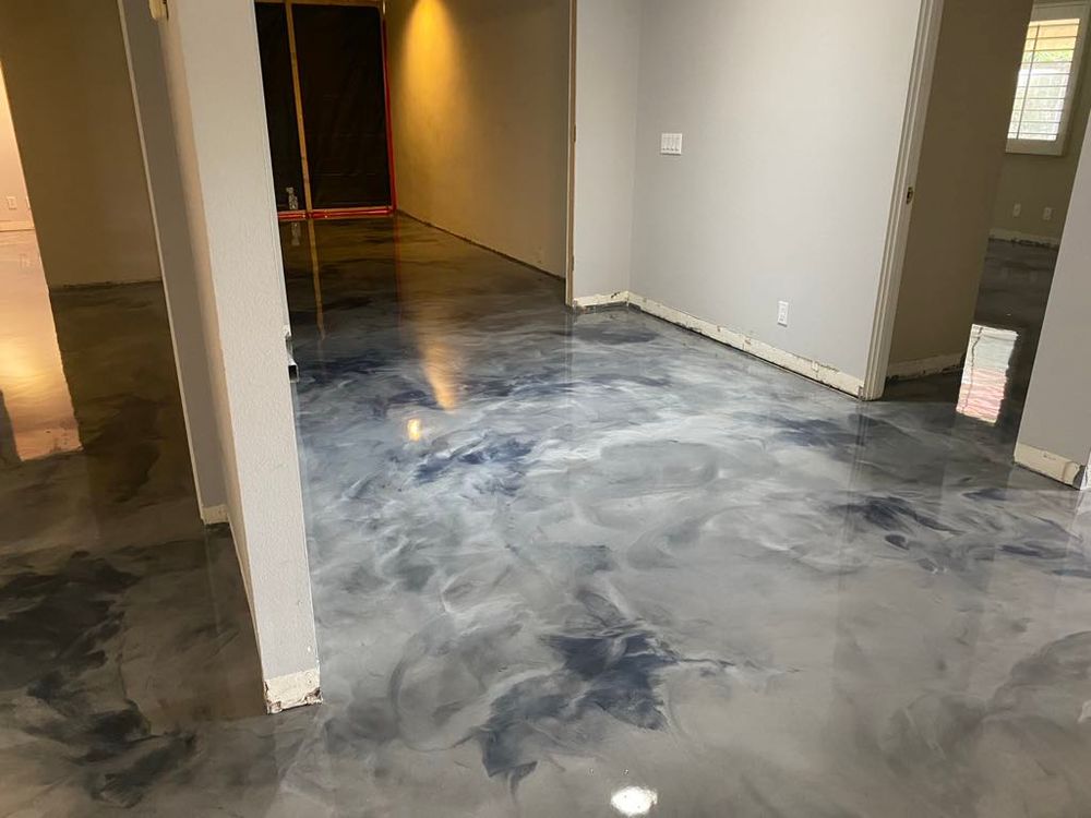 Metallic epoxy floor finish  for Surface FX in La Quinta, CA