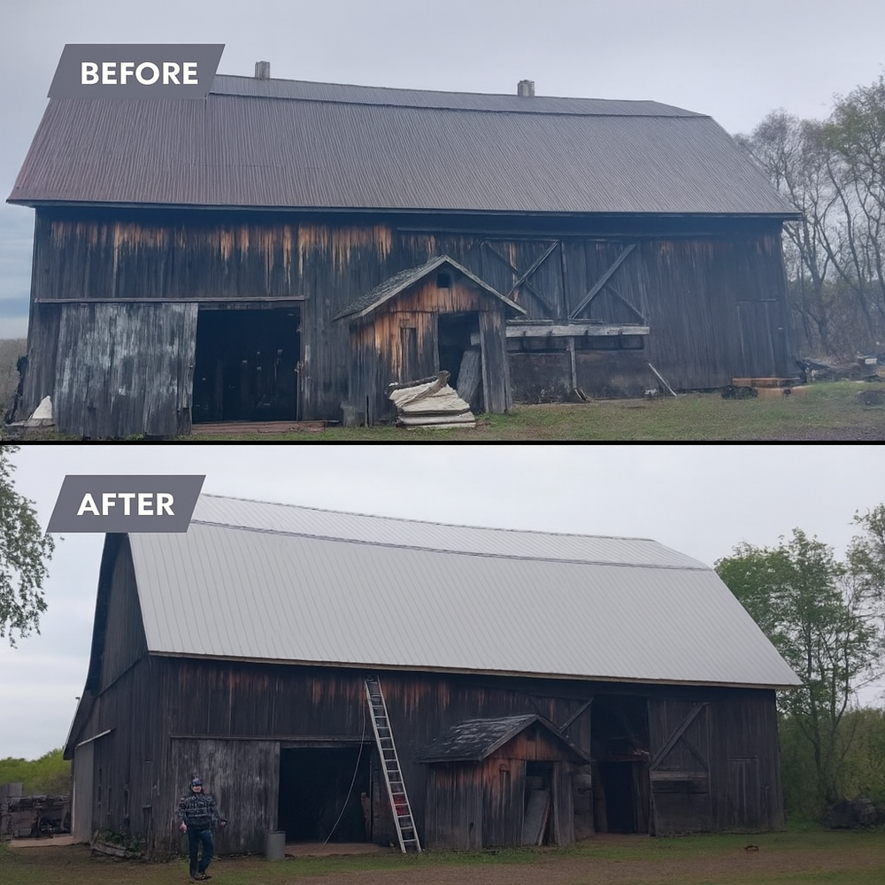 Before and after for RFK Contracting in Wolcott, NY
