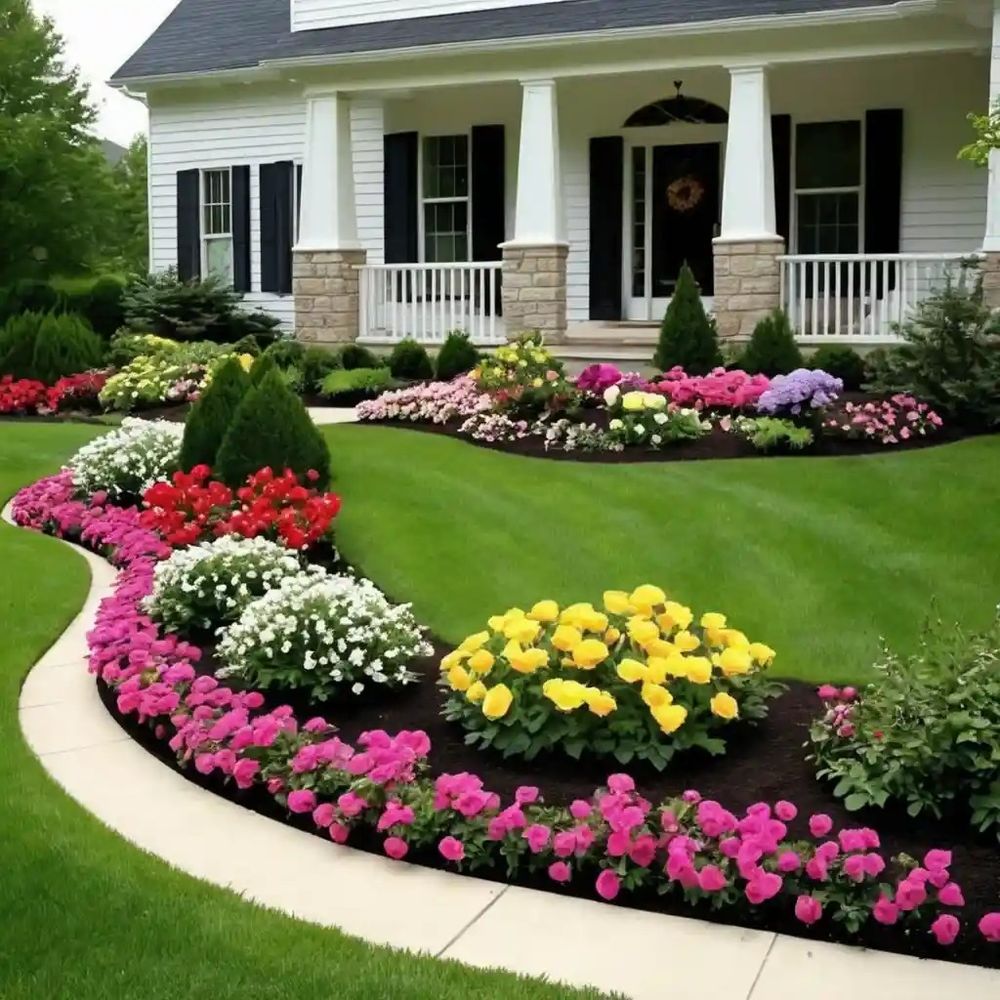 Enhance your home's curb appeal with our Flower Beds service, offering customized designs and expert planting to create vibrant, colorful displays that perfectly complement your landscape all year round. for R&J Hydromulch in Booker, TX