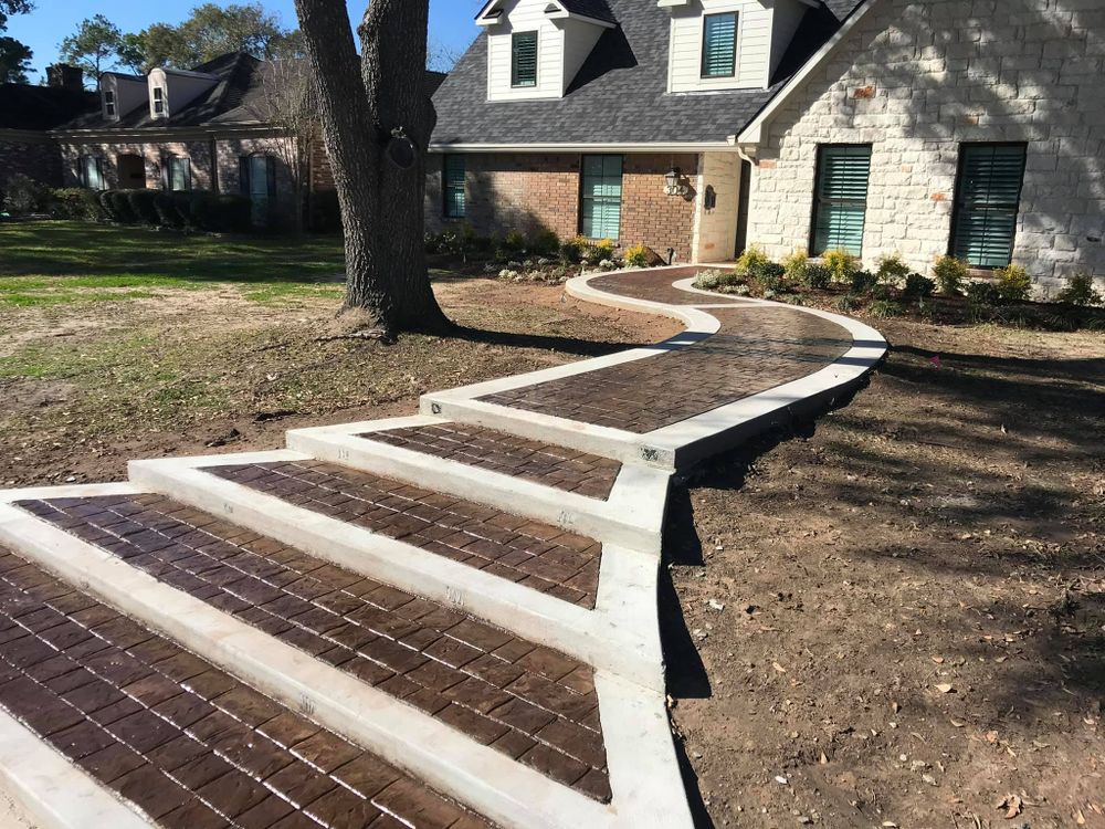 Transform your outdoor space with our expert stamped concrete installation, offering beautiful, durable surfaces that mimic natural stone at a fraction of the cost. Enhance your home’s curb appeal effortlessly. for HH Vaclavick Construction in Wharton County, TX