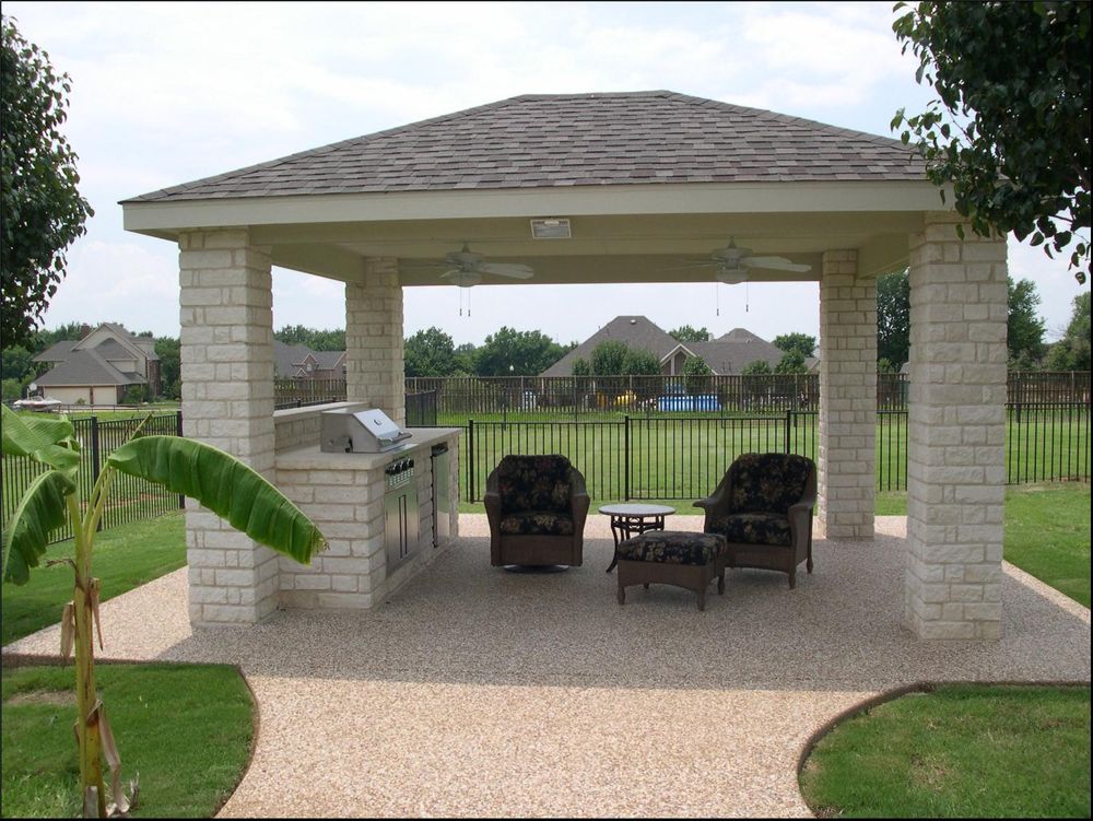 Enhance your backyard with our custom Outdoor Pavilion service, designed to provide a stylish and functional space for relaxation, entertaining guests, or enjoying poolside leisure in any weather. for Out Back Pool and Spa Creations in The Woodlands, TX