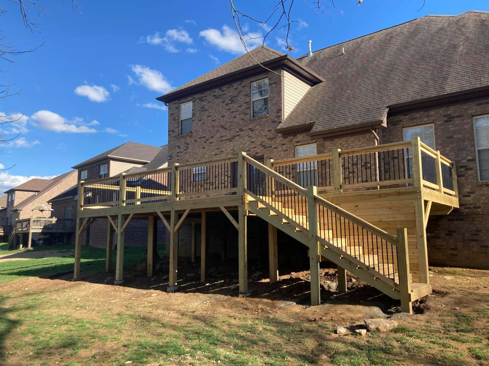 Transform your outdoor space with our expert Deck & Patio Installation service. We design and build custom solutions to enhance your home's beauty and functionality, ensuring durability and style for years to come. for Barrett Home Services in Hendersonville, TN