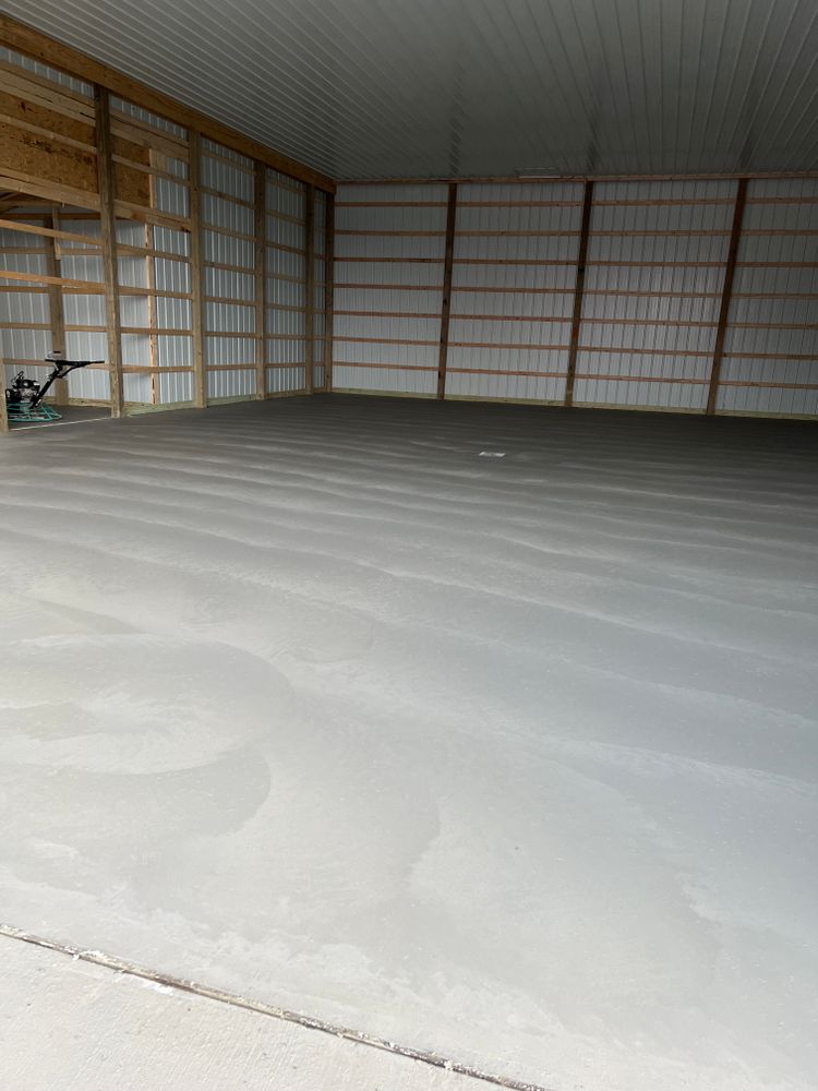 Pole barn floors for Ibarra Concrete Services LLC in Detroit, MI