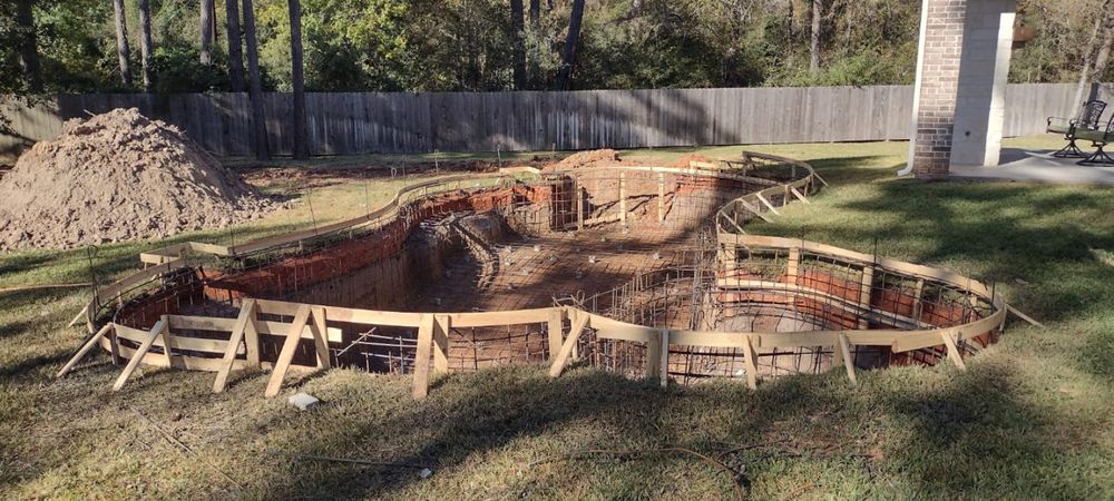 Custom Pool Construction for Out Back Pool and Spa Creations in The Woodlands, TX