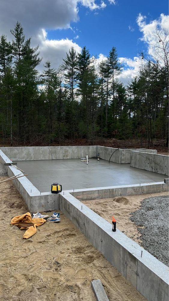Our Concrete Slab Construction service provides durable, high-quality slabs for your home foundation or patio, ensuring stability and long-lasting performance with efficient installation tailored to your specific needs and preferences. for Custom Concrete of Maine in Biddeford, ME