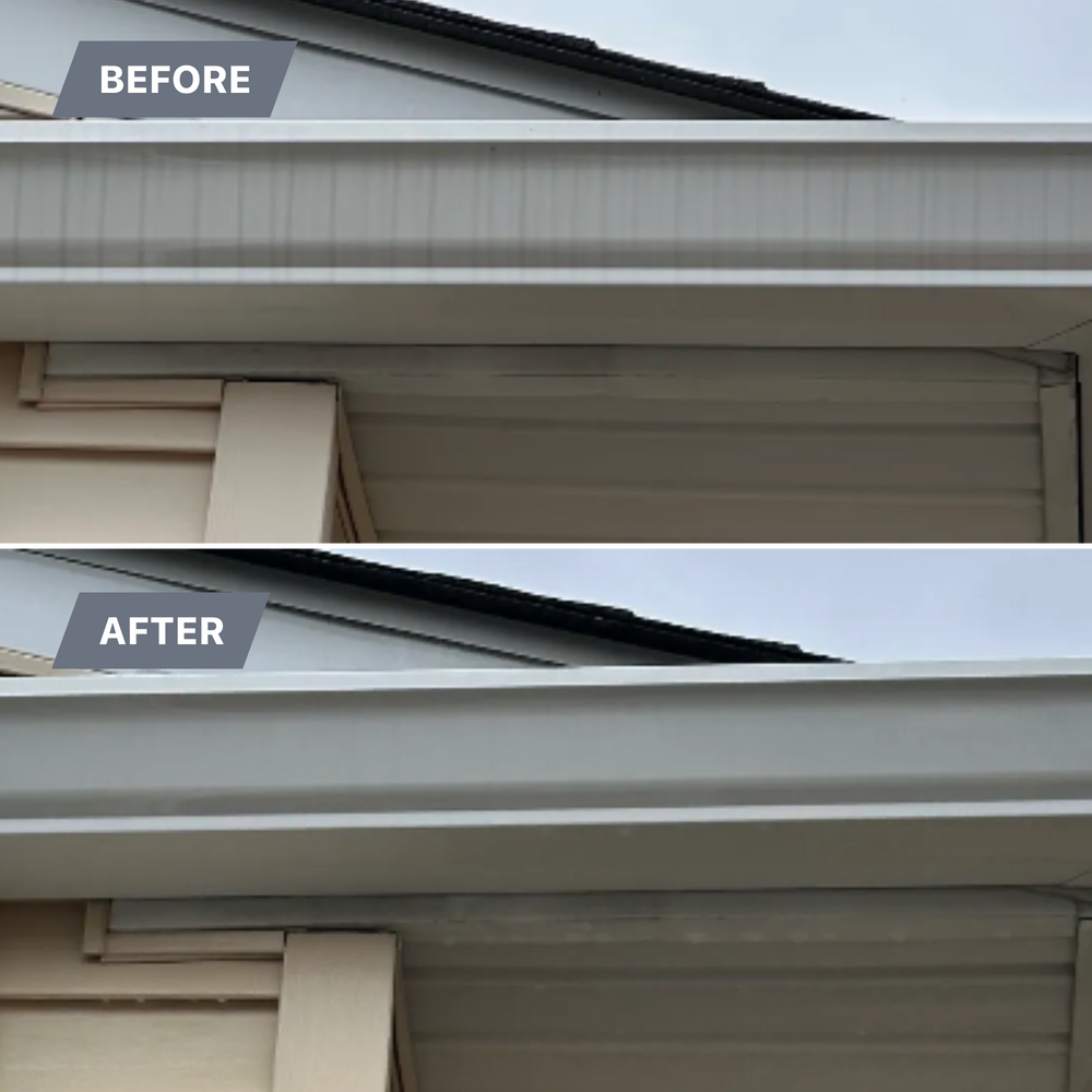 Our Gutter Whitening service removes stubborn tiger stripes, oxidation, and exterior stains, restoring bright curb appeal. Pair it with a house wash for an extra clean, fresher-looking home exterior. for Freedom Exterior Washing in Burlington, NJ