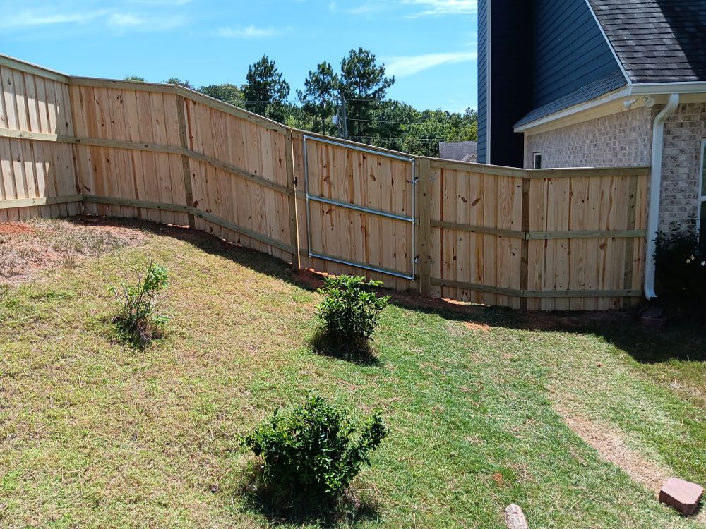 Our Wood Privacy Fences service offers professional fence installation, providing homeowners with durable, stylish solutions that enhance privacy and security while complementing landscape aesthetics. Enjoy peace of mind with expert craftsmanship. for Only Fences in Carroll County, GA