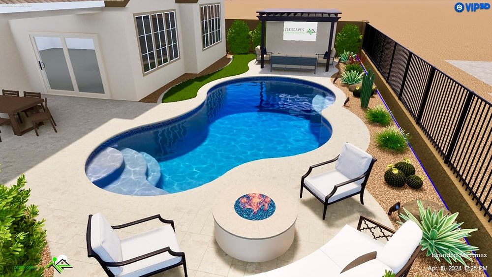 Enhance your outdoor living space with our expertly designed fire pits, offering warmth and ambiance for unforgettable evenings. Let us create a stunning centerpiece that combines functionality and aesthetic appeal in your backyard. for Zeescapes Design Concepts in Mesa, AZ