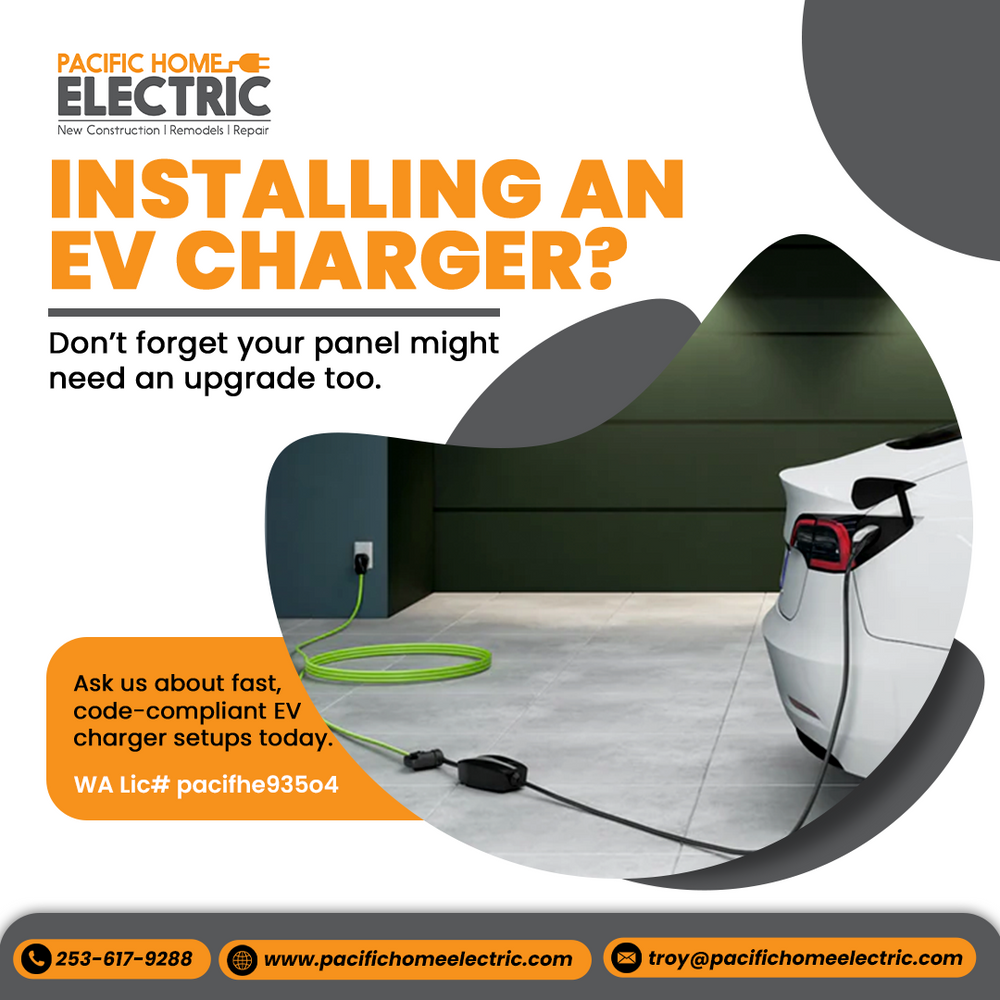 Our expert electricians offer reliable EV charger installations and electrical repairs, ensuring safe and efficient home charging solutions. for Pacific Home Electric in Puyallup, WA