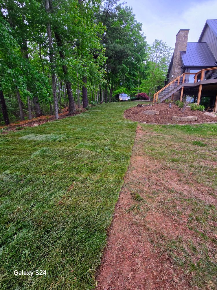 Sod installation  for C4 TrueVision Renovations in Asheville, NC