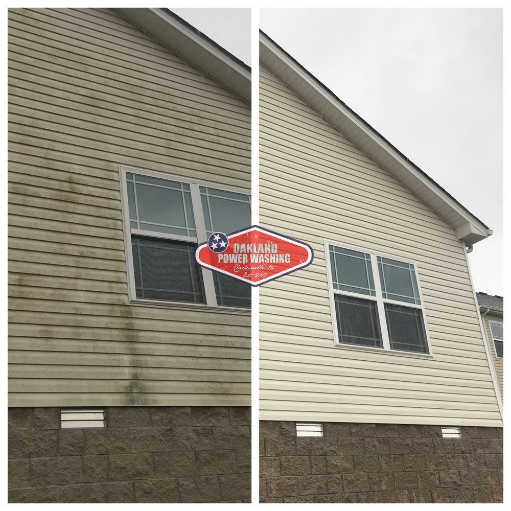 House and Roof Softwash for Oakland Power Washing in Clarksville, TN