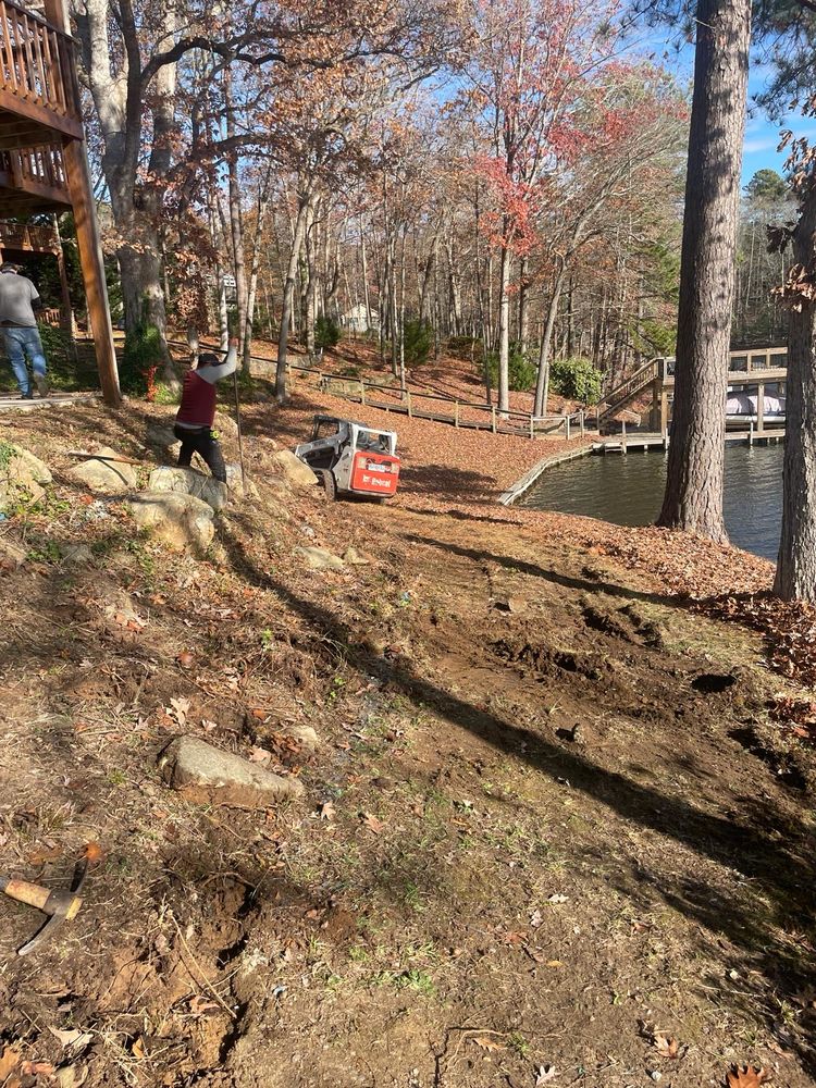 Before & After Retaining Wall for Rosales Landscaping LLC in Lake Gaston, North Carolina