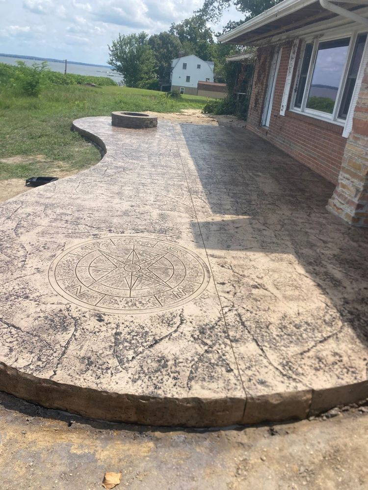 Transform your outdoor spaces with our Stamped Concrete Installation service, offering durable, stylish surfaces that mimic high-end materials while providing lasting beauty and enhanced curb appeal to your home. for Dixie Concrete Masonry LLC in Saint Leonard, MD