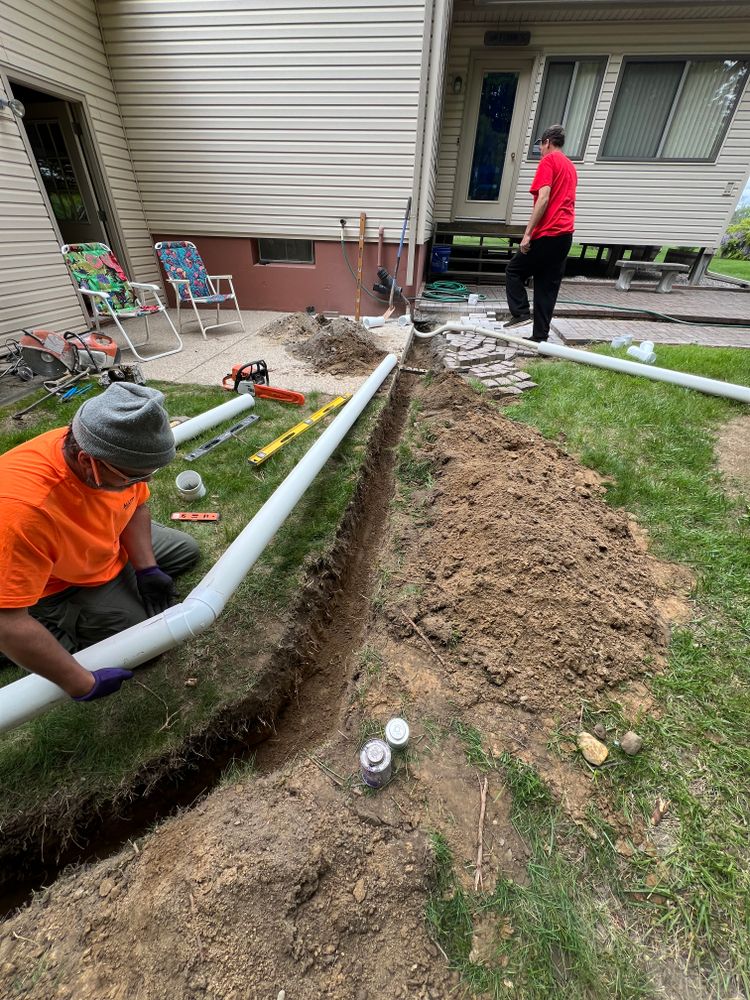 Buried downspouts for Alltimate Outdoor Services in Warren, MI