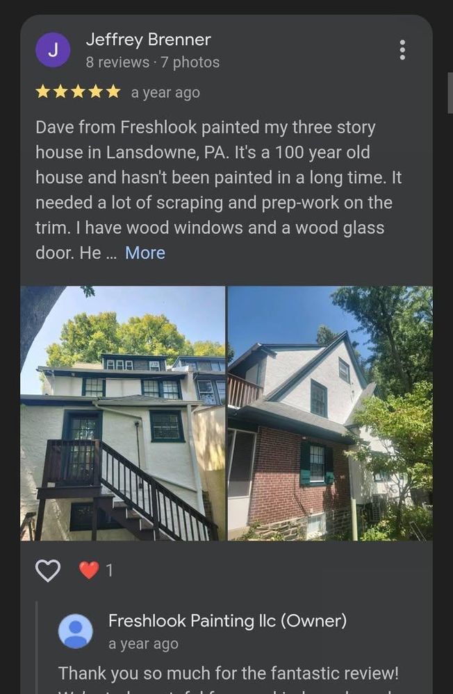 All Photos for Freshlook Painting LLC in Springfield, PA