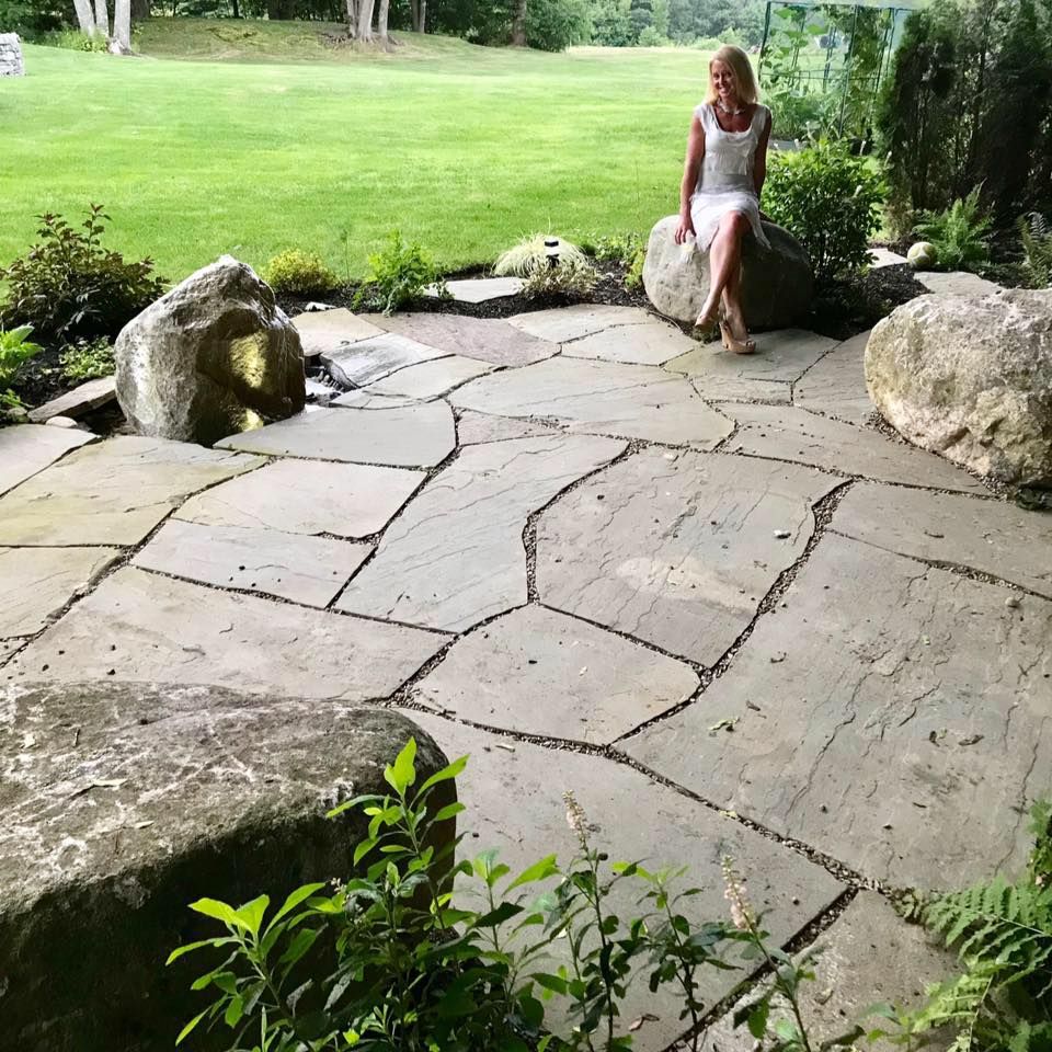 Landscape Installation for Organic Innovations Stonework and Design in Brunswick, ME