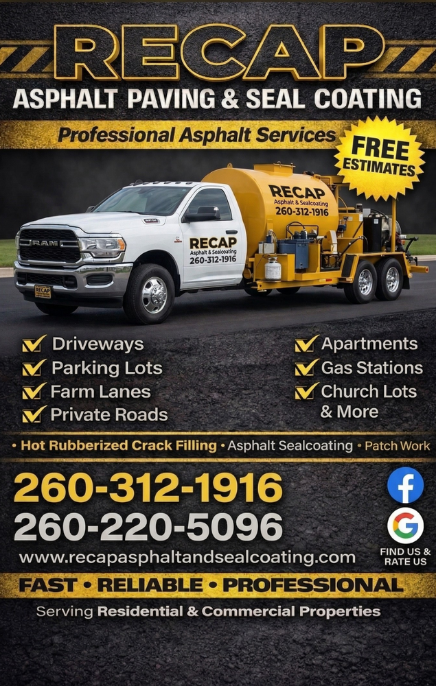 All Photos for Recap Asphalt & Sealcoating in Angola, IN