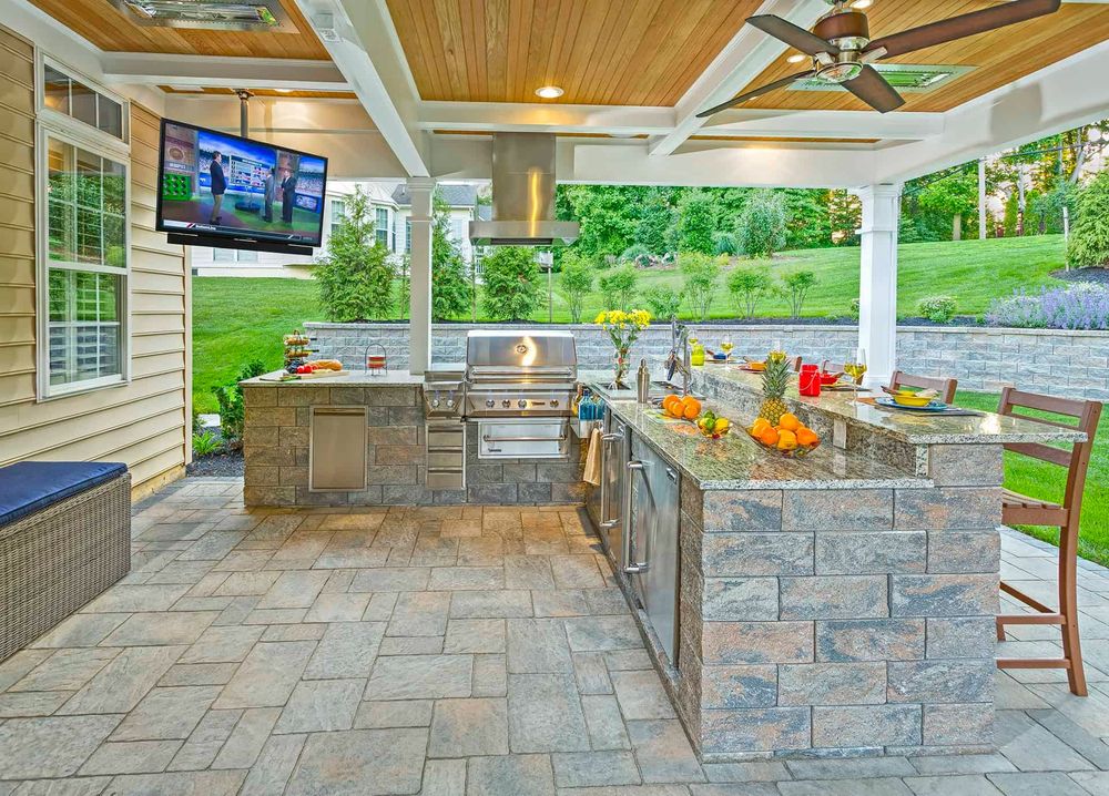 Enhance your backyard with our expert Outdoor Kitchen Construction service, offering custom designs and quality craftsmanship to create the perfect space for entertaining friends and enjoying family gatherings year-round. for Green Gable Contracting in Bergen County, NJ