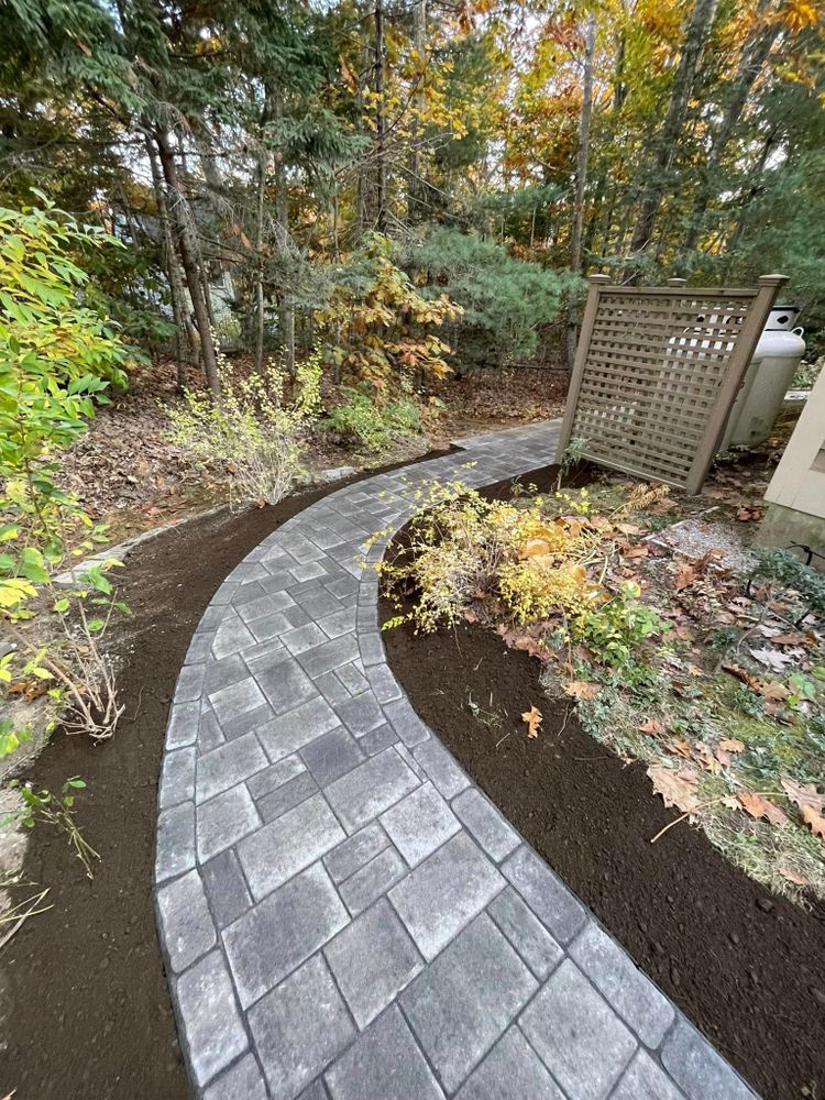 Our Hardscape Installation service enhances outdoor living spaces with expertly designed patios, walkways, and retaining walls, combining functionality with aesthetic appeal to create the perfect setting for your home's landscape. for Deering Ridge Landscaping in Waterboro, ME