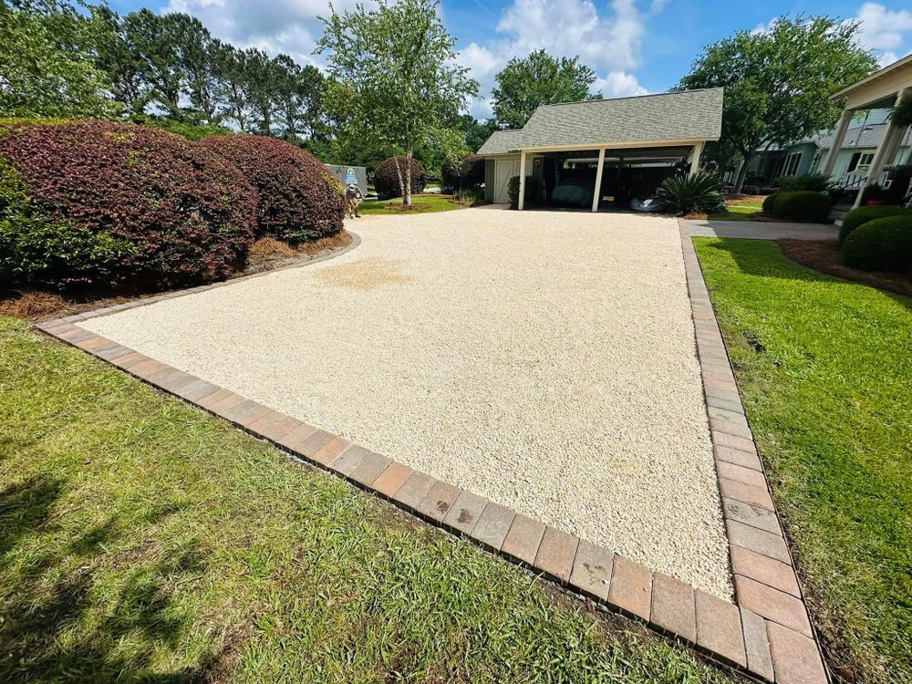 Our Driveways service offers professional installation and repair of stunning driveways that will enhance your home's curb appeal and increase its value. Trust us to create the perfect entrance for you. for George’s Hardscape  in Bluffton, SC