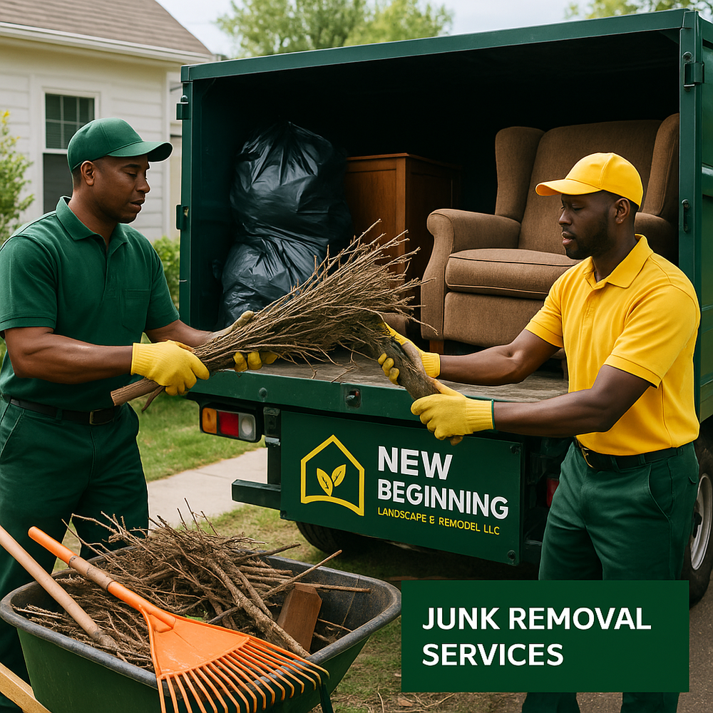 Streamline your outdoor space with our comprehensive Junk Removal Services, including stump tree removal. Enhance your lawn's appearance and safety while enjoying a clutter-free environment effortlessly handled by our expert team. for New Beginning Landscape & Remodel LLC in Atlanta, GA