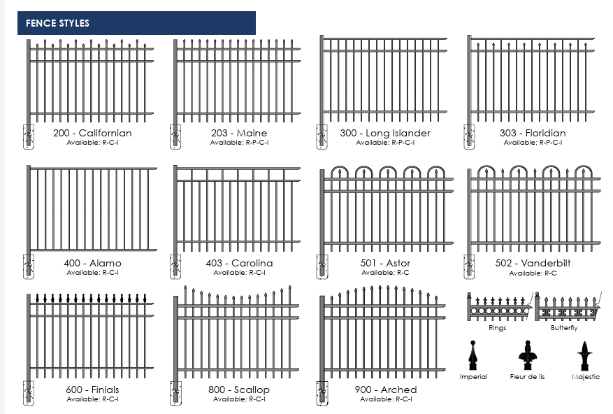 Aluminum Fence Styles for E & E Irrigation and Fencing LLC in DeLand, FL