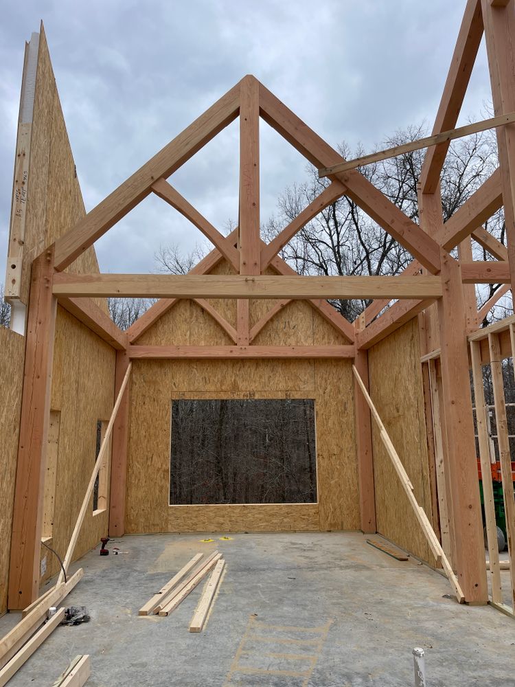Mountain Style Timber Frame for Emfinger Custom Builders LLC in Pine Mountain, GA