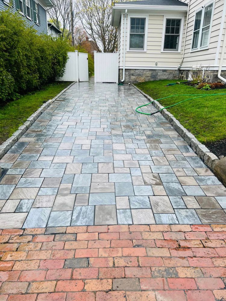 Our Pavers service installs beautiful and durable stone pavers to enhance your outdoor space. Choose from a variety of styles and designs to create the perfect look for your home. for JC Deleon landscaping Irrigation & Masonry in Saugus, MA