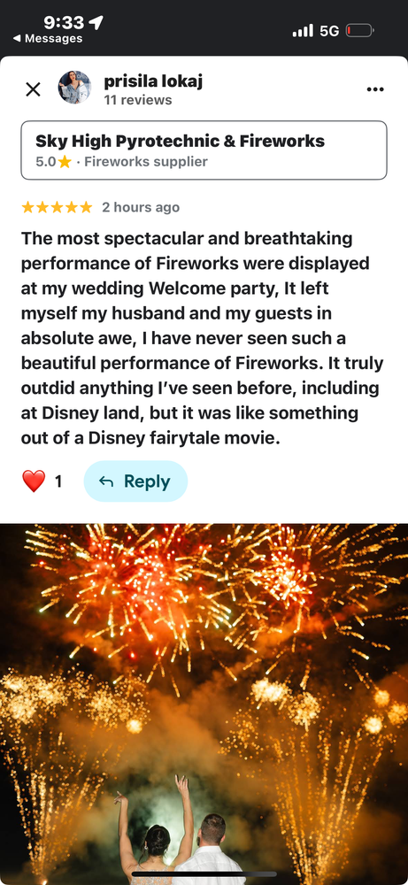 experience unforgettable moments with our elegant wedding fireworks displays in Georgia. We create breathtaking, customized shows for your special day, adding a dazzling touch of magic to your celebration. for Sky High Pyrotechnics & Fireworks in Horry County, SC