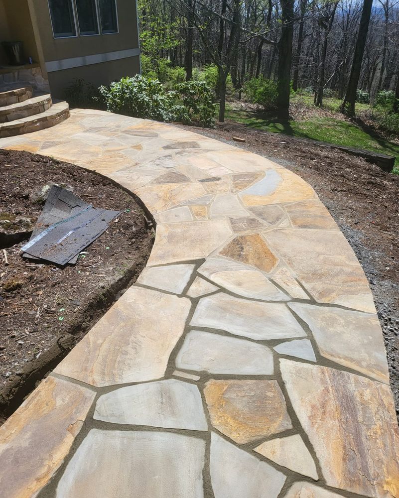 Stonework and Walkways for C4 TrueVision Renovations in Asheville, NC