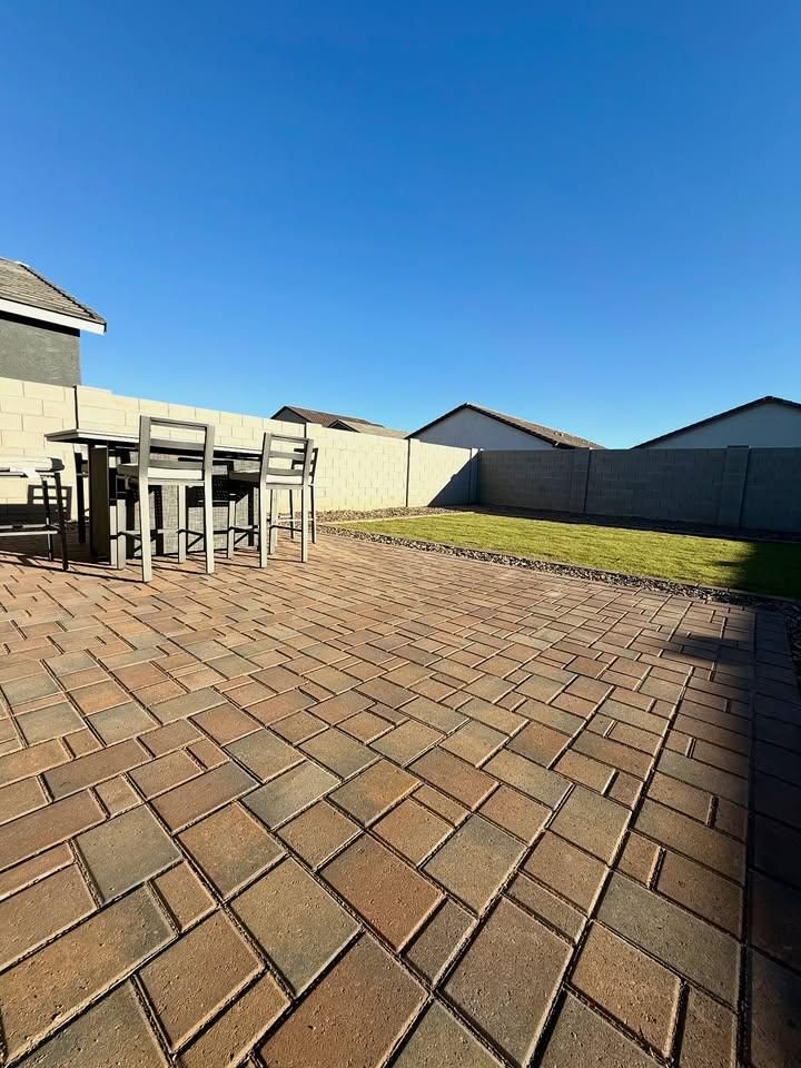 Upgrade your outdoor space with our expert installation of pavers and natural travertine, offering durable, stylish solutions for patios, walkways, borders and driveways that enhance both aesthetic and functionality. for Zeescapes Design Concepts in Mesa, AZ