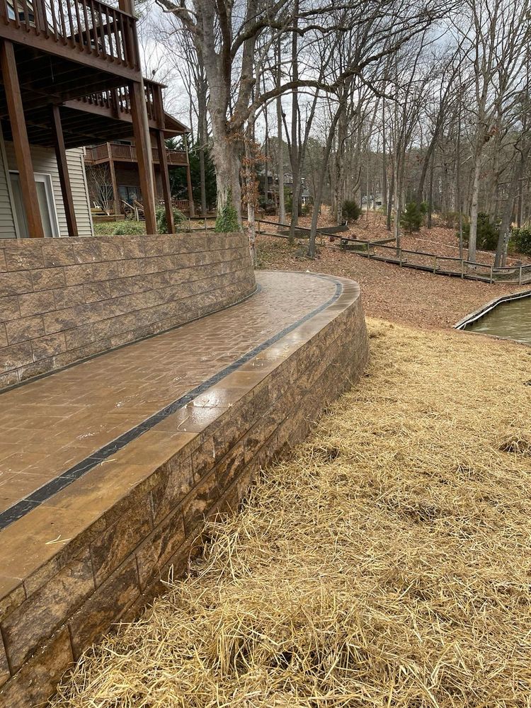 Before & After Retaining Wall for Rosales Landscaping LLC in Lake Gaston, North Carolina