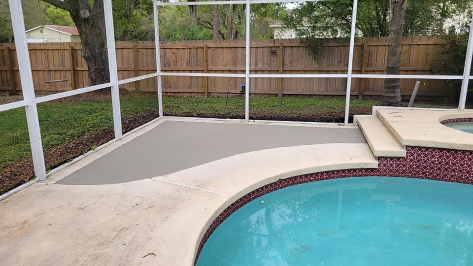 Enhance your outdoor space with our durable, slip-resistant pool decks. Our expert team designs and installs stylish concrete decks that complement your home, ensuring safety and enjoyment for years to come. for Downer Site Services in Sanford, FL