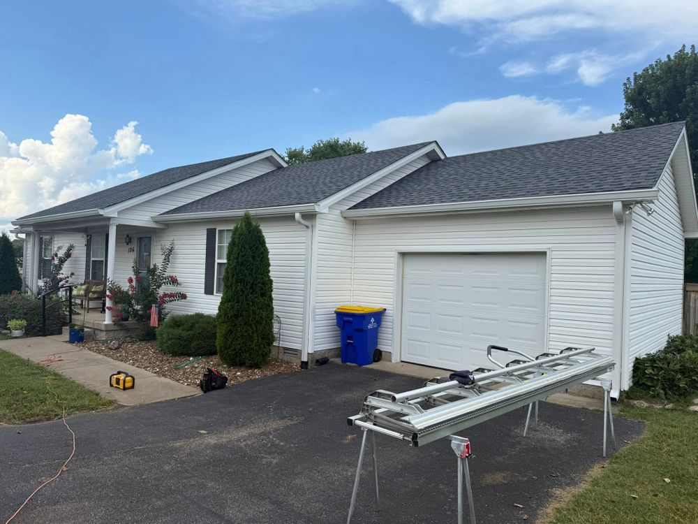 Our Gutter Installation service complements our roofing installation by ensuring efficient rainwater management and protecting your home from water damage, helping to preserve the integrity and lifespan of your roof. for Roof Athlete in Bowling Green, KY