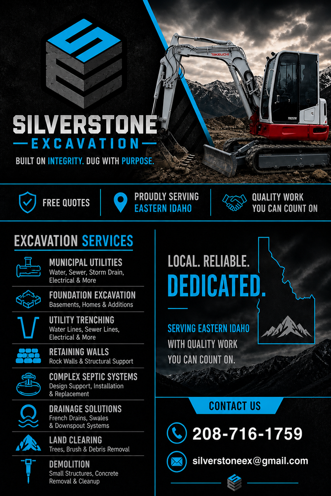 Septic Systems for SilverStone Excavation in Rigby, ID