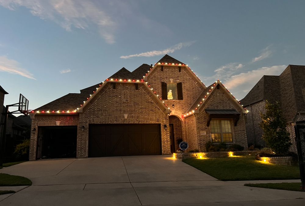 Holiday Lights for Landscape Legends in Roanoke, TX