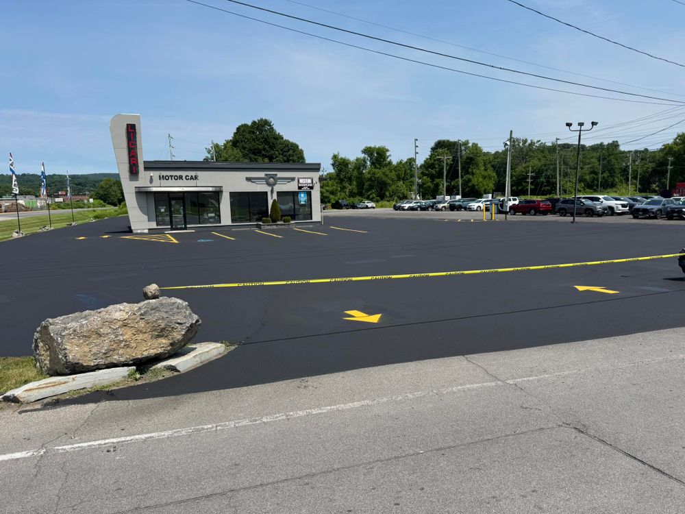 Our striping service delivers crisp, durable pavement markings that improve curb appeal, safety, and traffic flow. We professionally stripe driveways, parking areas, and private roads with long-lasting precision results. for Dibbles Asphalt Maintenance in Westernville, NY