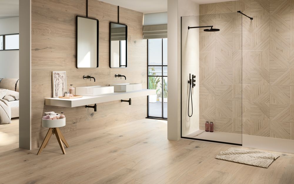 Woodlook porcelain tile  for JA Design Studio LLC in Anaheim, CA