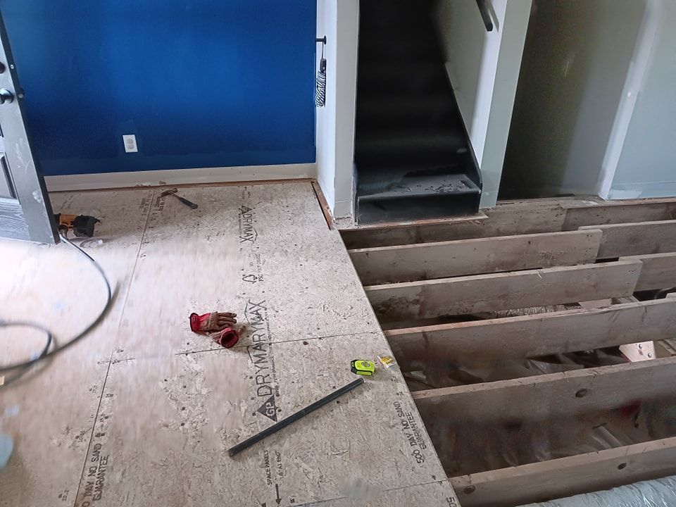 Subfloor repair and Beam Shoring for Dead Tree General Contracting in Carbondale, Illinois