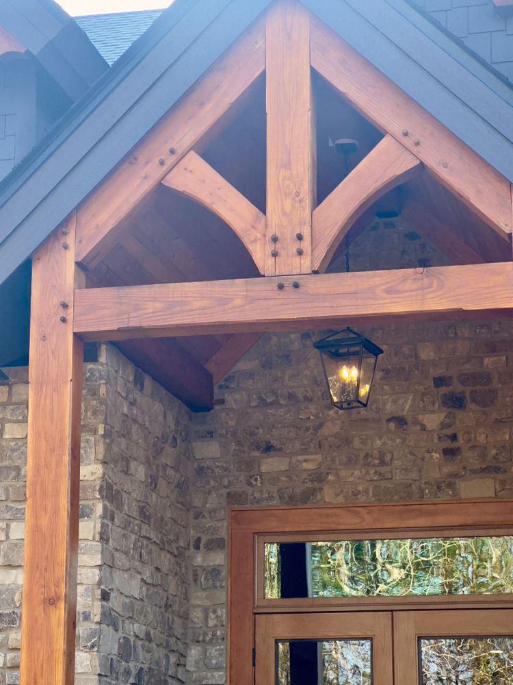 Mountain Style Timber Frame for Emfinger Custom Builders LLC in Pine Mountain, GA