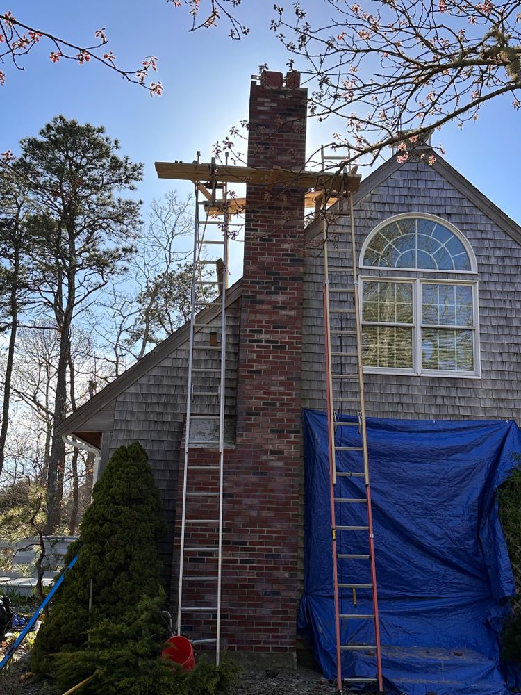 Chimney photos from restoration to new builds for All For U Roofing & Masonry in Boston, MA