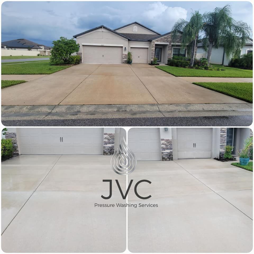 We offer Driveway and Sidewalk Cleaning services to help homeowners keep their outdoor surfaces looking clean, bright and free of dirt, grime and debris. for JVC Pressure Washing Services in Tampa, FL